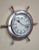 AL48270 - Aluminum Ship Wheel Clock (7082), 12"